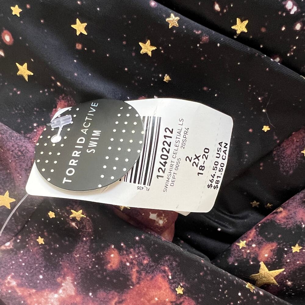 NWT Torrid Celestial Galaxy Long Sleeve Swim Shirt 2X 18/20 - Picture 7 of 8